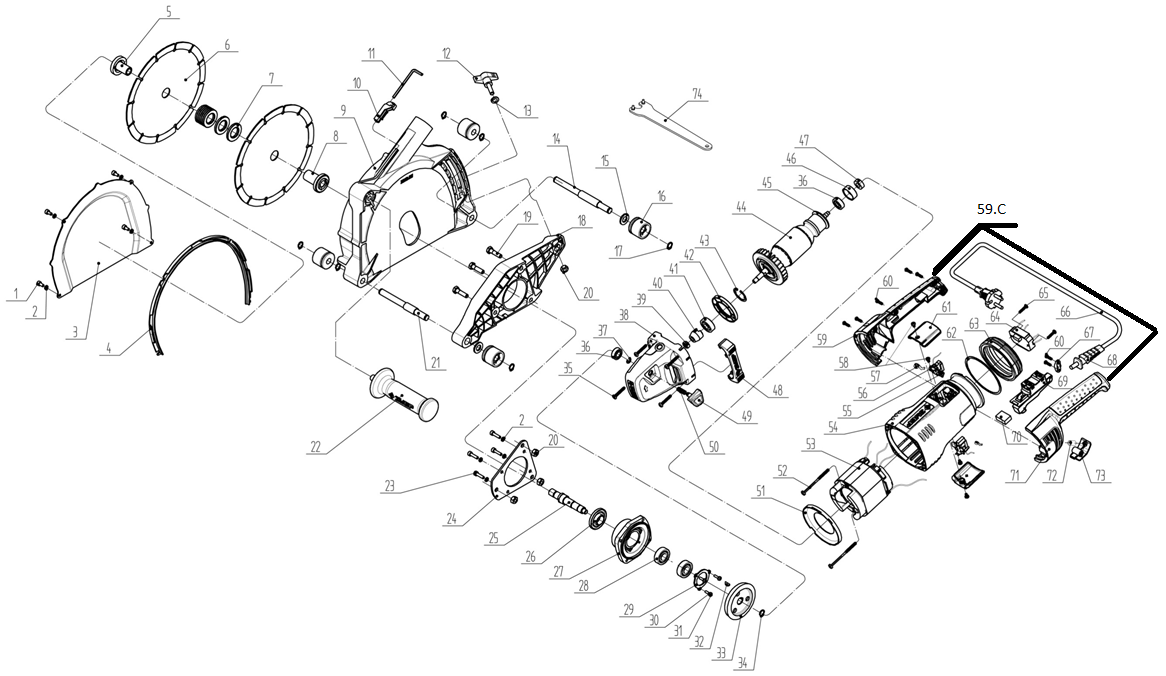 Инструмент [ЗШ-П65-2600 ПВСТК] - разборная схема